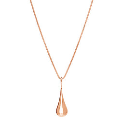 Rose Gold Plated Teardrop Pendant On Chain