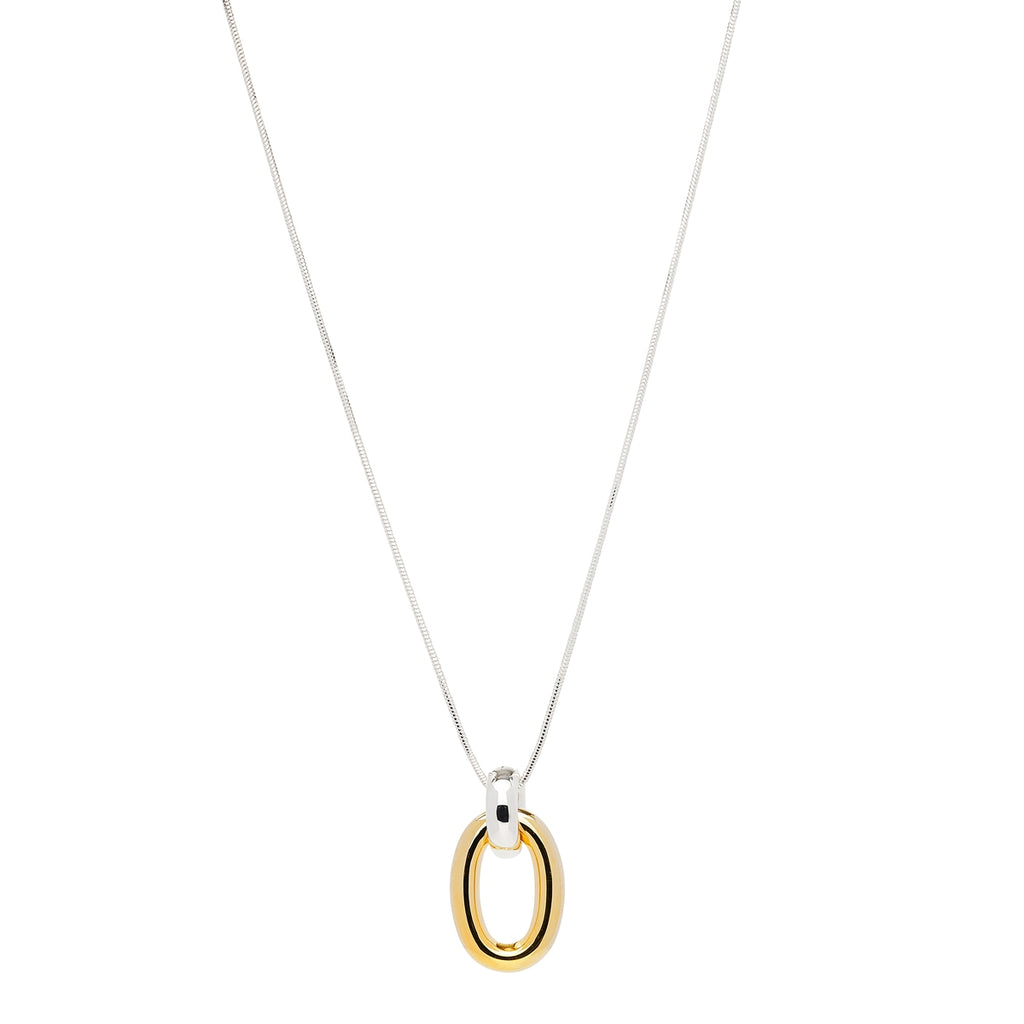 Yellow Gold Plated Oval Hoop Pendant