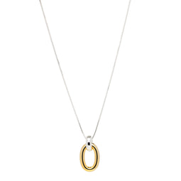 Yellow Gold Plated Oval Hoop Pendant