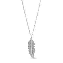 Silver Feather Drop Pendant