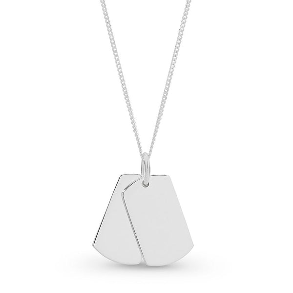 Silver Double Dog Tag Pendant