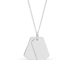 Silver Double Dog Tag Pendant