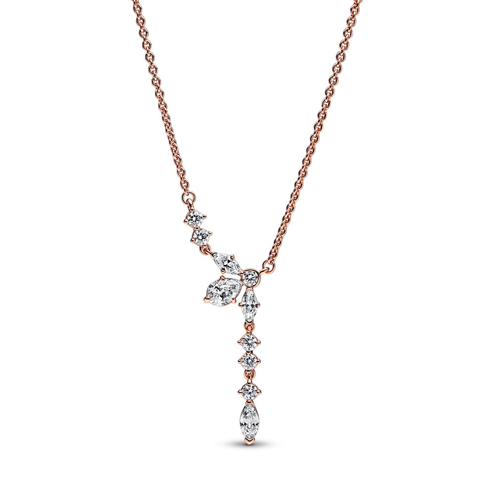 Herbarium Cluster 14K Rose Gold-Plated Collier With Clear Cubic Zirconia