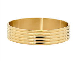Stainless Steel 16mm wide Bangle w/ Gold IP Plating
