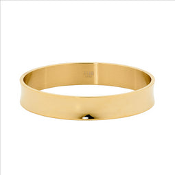 Stainless Steel 12mm wide Concaved Bangle w/ Gold IP Plating