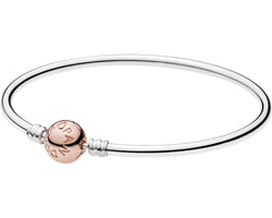 Moments Silver Bangle With Pandora Rose Clasp