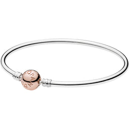 Moments Silver Bangle With Pandora Rose Clasp