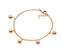 Rose Gold Plated Bracelet With Ball Feature