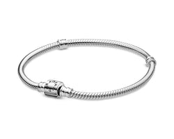 Snake Chain Silver Bracelet w Barrell Clasp
