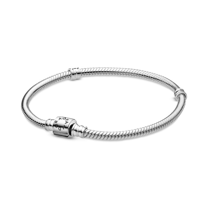 Silver Pandora Bracelet With Barrell Clasp