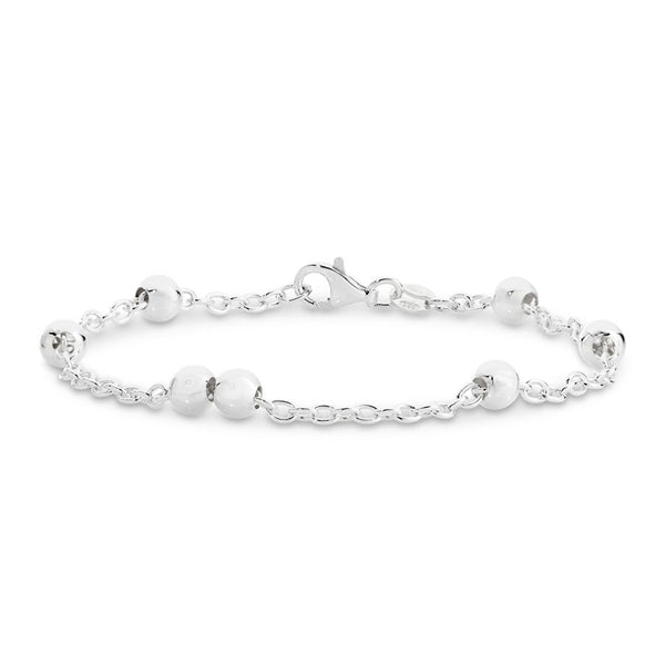 Silver Cable And Ball Chain Bracelet