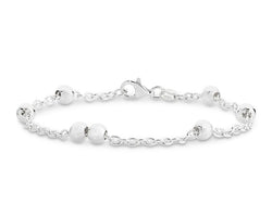 Silver Cable And Ball Chain Bracelet