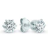 Silver White Cz Stud Earrings