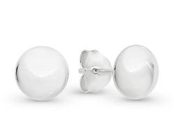 Silver Flat Ball Stud Earrings