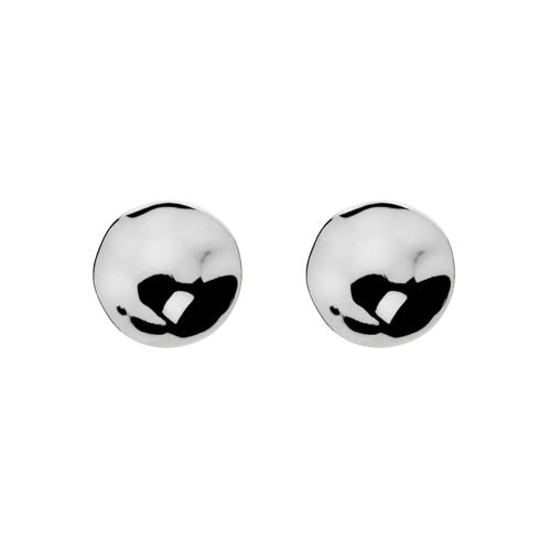 SilverBeatenCircleStud