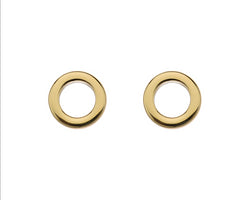 Stg Yellow Gold Plated Circle Stud Earrings