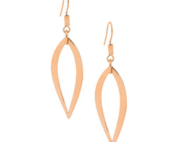 Rose Gold Plated Open Waved Leaf Earrings