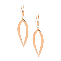 Rose Gold Plated Open Waved Leaf Earrings