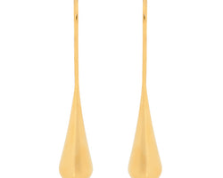 Ellani Yellow Gold Plated Long Teardrop Earrings