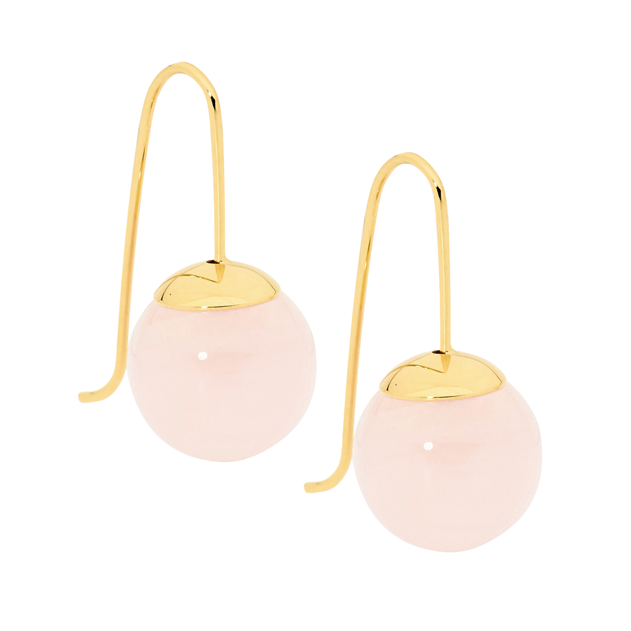 Drop Earrings w/ 12mm Rose Quartz Ball
