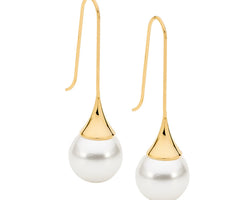 Long Drop Earrings W/ Shell Pearl