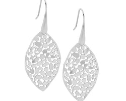 Ellani Stainless Steel Filagree Leaf Earrings