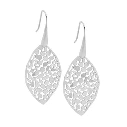 Ellani Stainless Steel Filagree Leaf Earrings