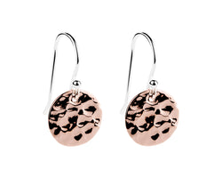 Najo Sterling Silver & Rose Gold Plated Disc Hook Earrings