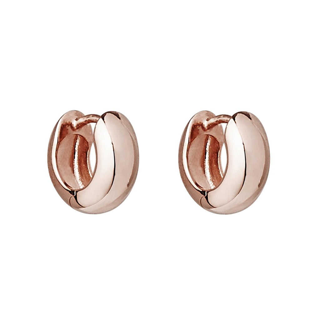 Najo Sterling Silver Rose Gold Plated Silver Hinged Huggie Earring