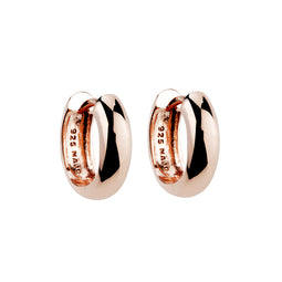Najo Oval Rose Gold Plated Silver Huggies