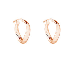 Najo Sterling Silver & Rose Gold Wavy Hoop Earrings
