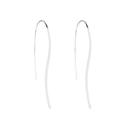 Silver Blade Style Earring With Long Fixed Hook, Antitarnish