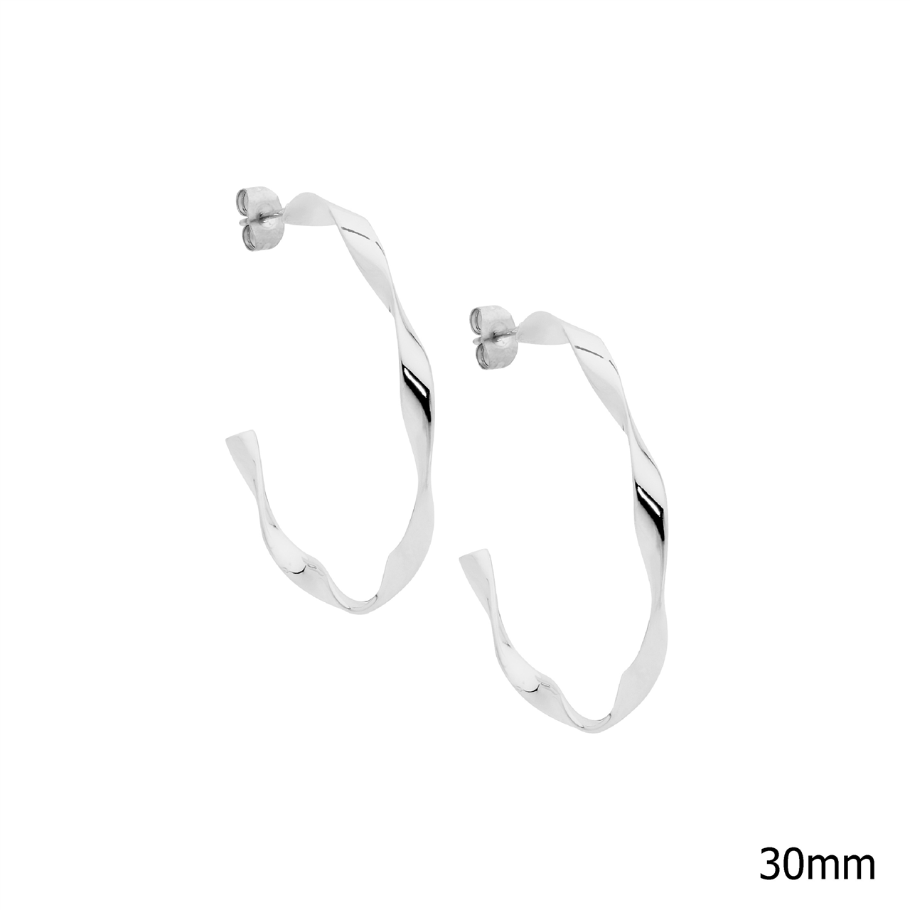 Stainless Steel Twist Hoop Earrings
