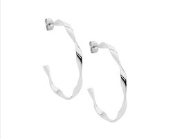 Stainless Steel Twist Hoop Earrings