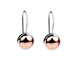 Silver And Rose Gold Plated Disc Earrings