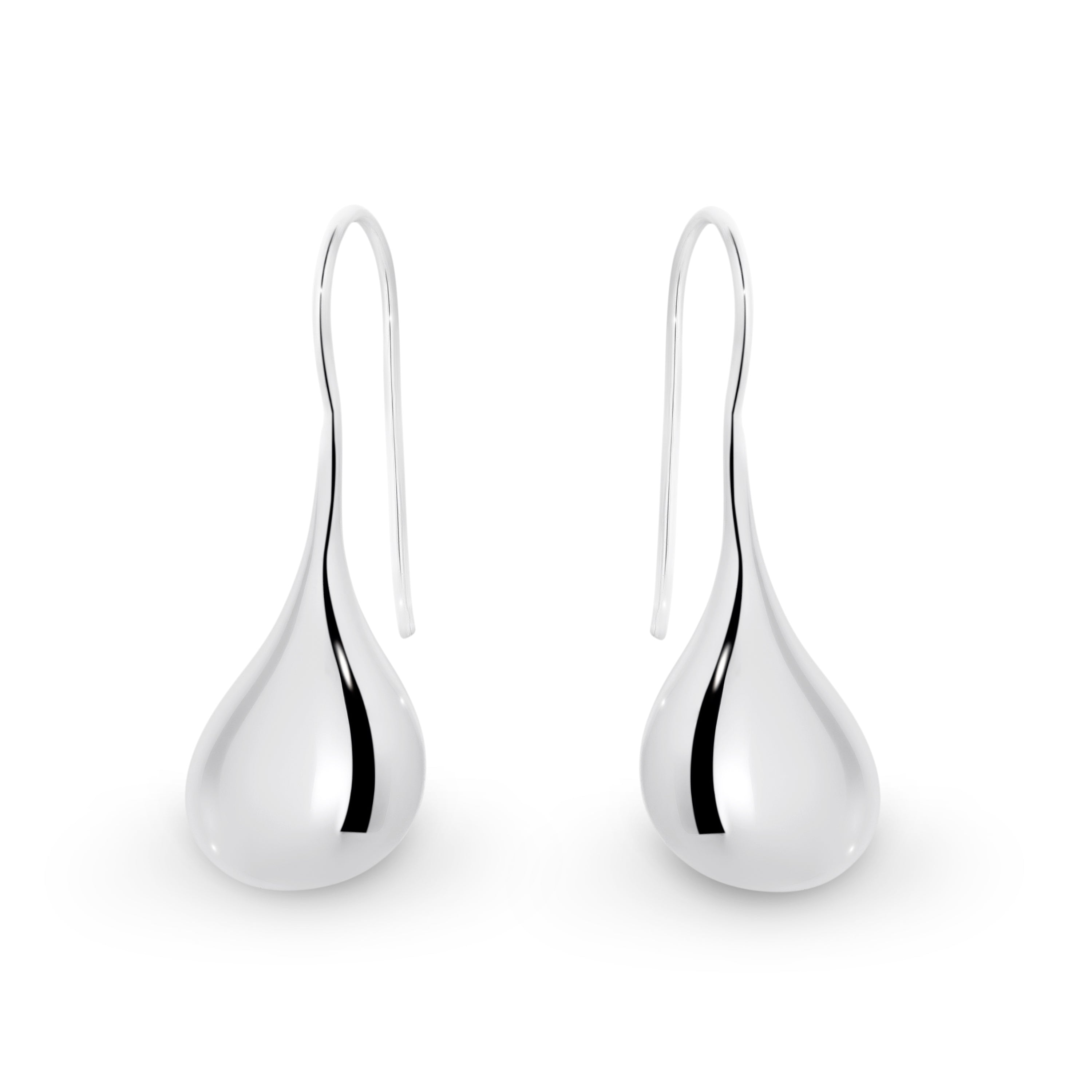 Sterling Silver Teardrop Hook Earrings