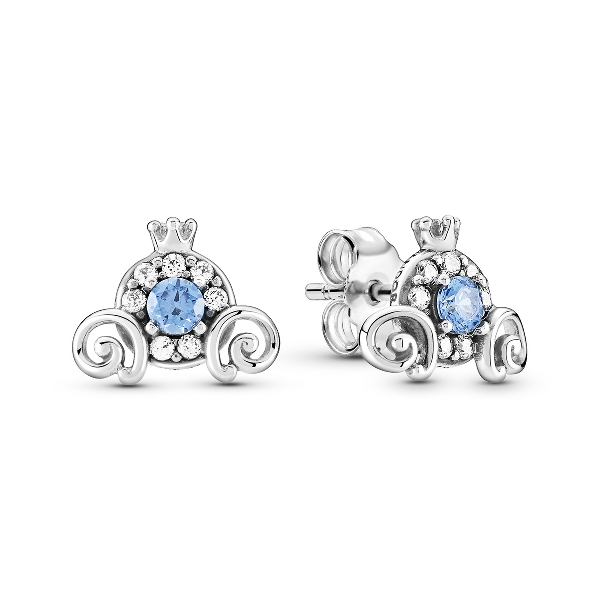Disney Cinderella Pumpkin Coach Sterling Silver Stud Earrings