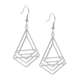 Ellani Stainless Steel Abstract Triangle Drop Earrings