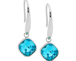 Ellani Mint Glass Square Drop Earrings