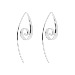 3.5X38mm Silver Tapered Curl Earring, Antitarnish