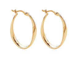 Gold Plated Ribbon Oval Hoops