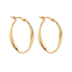 Gold Plated Ribbon Oval Hoops