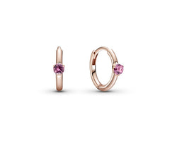 Pandora Rose Hoop Earrings With Phlox Pink Crystal