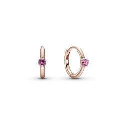 Pandora Rose Hoop Earrings With Phlox Pink Crystal