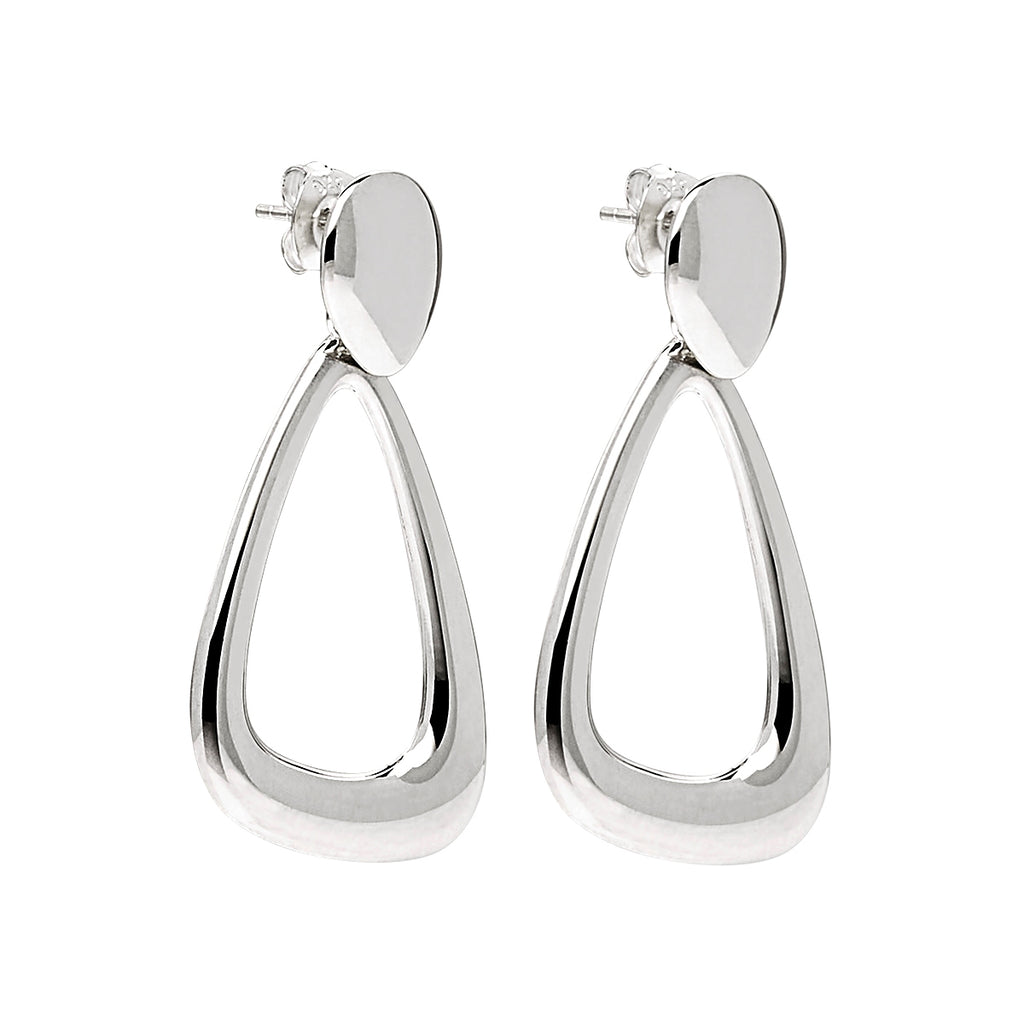 Najo Silver Triangular Cutout Drop Earrings