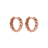 Najo Rose Gold Plated Twisted Huggies