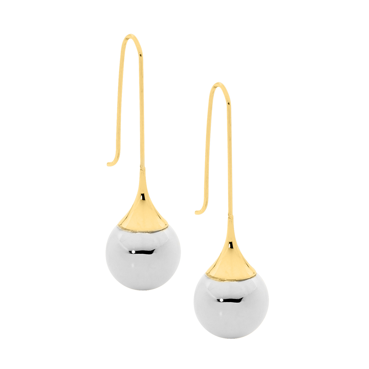 Ellani Stainless Steel And Gold Plated Drop Earrings