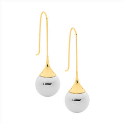 Ellani Stainless Steel And Gold Plated Drop Earrings