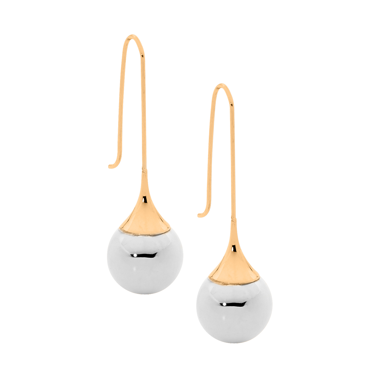 Ellani Stainless Steel And Rose Gold Plated Drop Earrings