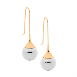 Ellani Stainless Steel And Rose Gold Plated Drop Earrings